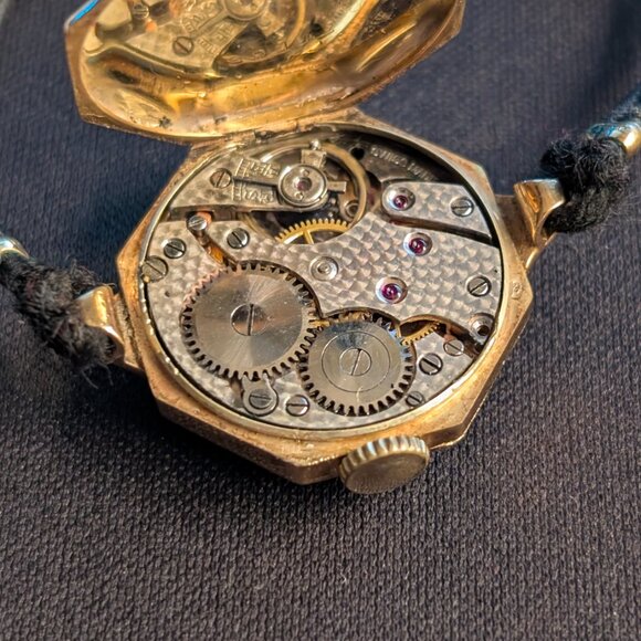 Antique 14k Gold Swiss Made Art Deco Watch - Picture 9 of 11